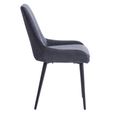 Oscar Dining Chair - Set of 2 - Graphite and Black - Fabric and Metal