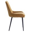 Oscar Dining Chair - Set of 2 - Mustard and Black - Fabric and Metal