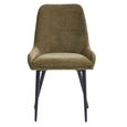 Oscar Dining Chair - Set of 2 - Olive Green and Black - Fabric and Metal