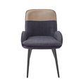 Redmond Dining Chair - Set of 2 - Dark Grey and Beige - Fabric and Faux Leather