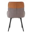 Redmond Dining Chair - Set of 2 - Light Grey and Tan - Fabric and Faux Leather