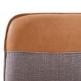 Redmond Dining Chair - Set of 2 - Light Grey and Tan - Fabric and Faux Leather