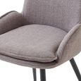 Redmond Dining Chair - Set of 2 - Light Grey and Tan - Fabric and Faux Leather