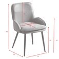 Redmond Dining Chair - Set of 2 - Light Grey and Tan - Fabric and Faux Leather