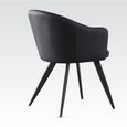 San Remo Dining Chair - Set of 2 - Curved Back - Brown and Black - Fabric and Faux Leather