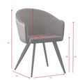 San Remo Dining Chair - Set of 2 - Curved Back - Brown and Black - Fabric and Faux Leather