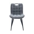 Symphony Dining Chair - Set of 2 - Dark Grey and Black - Fabric and Metal