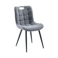 Symphony Dining Chair - Set of 2 - Dark Grey and Black - Fabric and Metal