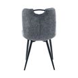 Symphony Dining Chair - Set of 2 - Dark Grey and Black - Fabric and Metal