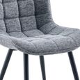 Symphony Dining Chair - Set of 2 - Dark Grey and Black - Fabric and Metal