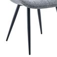 Symphony Dining Chair - Set of 2 - Dark Grey and Black - Fabric and Metal
