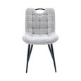 Symphony Dining Chair - Set of 2 - Grey and Black - Fabric and Metal