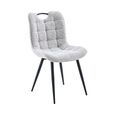 Symphony Dining Chair - Set of 2 - Grey and Black - Fabric and Metal