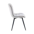 Symphony Dining Chair - Set of 2 - Grey and Black - Fabric and Metal