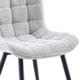 Symphony Dining Chair - Set of 2 - Grey and Black - Fabric and Metal