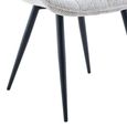 Symphony Dining Chair - Set of 2 - Grey and Black - Fabric and Metal