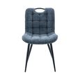 Symphony Dining Chair - Set of 2 - Navy Blue and Black - Fabric and Metal