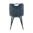 Symphony Dining Chair - Set of 2 - Navy Blue and Black - Fabric and Metal