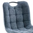 Symphony Dining Chair - Set of 2 - Navy Blue and Black - Fabric and Metal