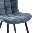 Symphony Dining Chair - Set of 2 - Navy Blue and Black - Fabric and Metal