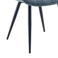 Symphony Dining Chair - Set of 2 - Navy Blue and Black - Fabric and Metal