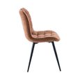 Symphony Dining Chair - Set of 2 - Rust Orange and Black - Fabric and Metal