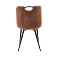 Symphony Dining Chair - Set of 2 - Rust Orange and Black - Fabric and Metal