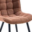 Symphony Dining Chair - Set of 2 - Rust Orange and Black - Fabric and Metal