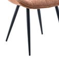 Symphony Dining Chair - Set of 2 - Rust Orange and Black - Fabric and Metal