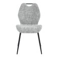 Turin Dining Chair - Set of 2 - Light Grey and Black - Fabric and Metal