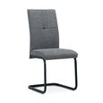 Venezia Cantilever Dining Chair - Set of 2 - Grey and Black - Fabric and Metal