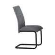 Venezia Cantilever Dining Chair - Set of 2 - Grey and Black - Fabric and Metal