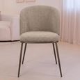 Elvi Dining Chair - Set of 2 - Mocca Chunky - Fabric and Metal