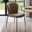 Odarby Dining Chair - Set of 2 - Brown Tweed - Fabric and Metal