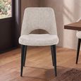 Tabitha Dining Chair - Set of 2 - Fancy Natural - Fabic and Metal