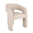 Belle Dining Armchair - Curved Back - Biscotti - Fabric