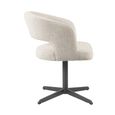 Blanca Swivel Dining Armchair - Curved Back - Fancy Natural - Fabric and Metal