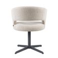 Blanca Swivel Dining Armchair - Curved Back - Fancy Natural - Fabric and Metal