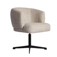 Dinan Swivel Dining Armchair - Cream Tweed - Fabric and Metal