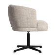 Dinan Swivel Dining Armchair - Cream Tweed - Fabric and Metal