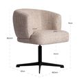 Dinan Swivel Dining Armchair - Cream Tweed - Fabric and Metal