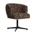 Dinan Swivel Dining Armchair - Labyrinth - Brown - Fabric and Metal