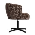 Dinan Swivel Dining Armchair - Labyrinth - Brown - Fabric and Metal