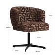 Dinan Swivel Dining Armchair - Labyrinth - Brown - Fabric and Metal