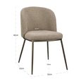 Elvi Dining Chair - Set of 2 - Mocca Chunky - Fabric and Metal