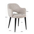 Giovanna Dining Armchair - Fancy Natural - Fabic and Metal