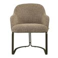 Hadley Dining Armchair - Cantilever Base - Brown Tweed - Fabric and Metal