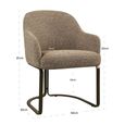 Hadley Dining Armchair - Cantilever Base - Brown Tweed - Fabric and Metal