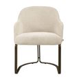 Hadley Dining Armchair - Cantilever Base - Natural Boldweave - Fabric and Metal