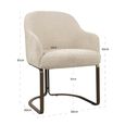 Hadley Dining Armchair - Cantilever Base - Natural Boldweave - Fabric and Metal